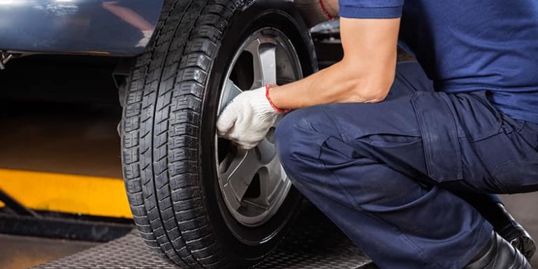 Tire rotation at Mazda of Spartanburg