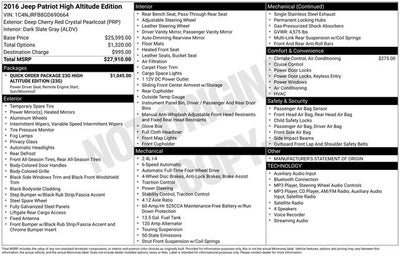 2016 Jeep Patriot Latitude