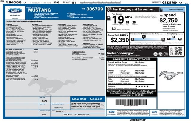 2016 Ford Mustang GT Premium