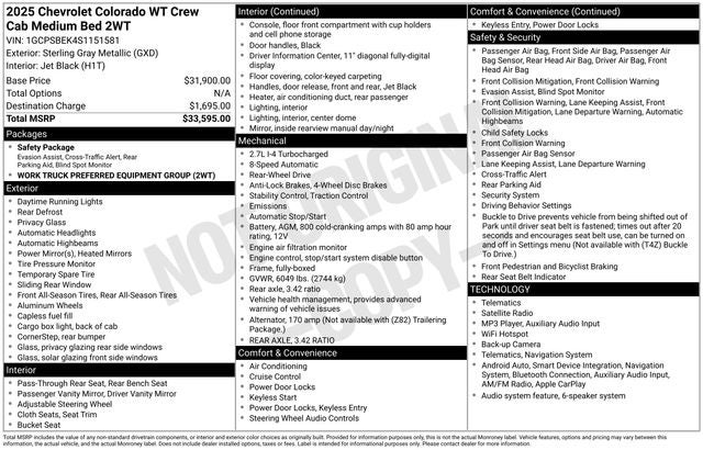 2025 Chevrolet Colorado Work Truck
