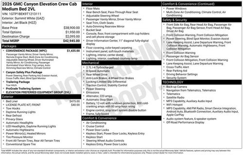 2026 GMC Canyon Elevation