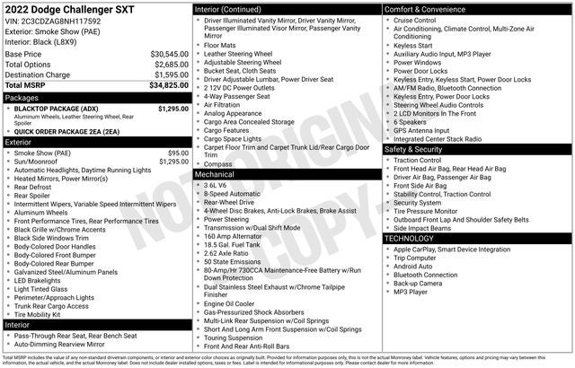 2022 Dodge Challenger SXT