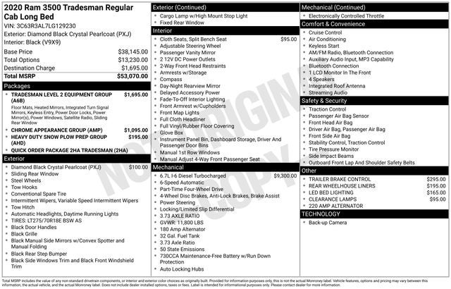 2020 RAM 3500 Tradesman