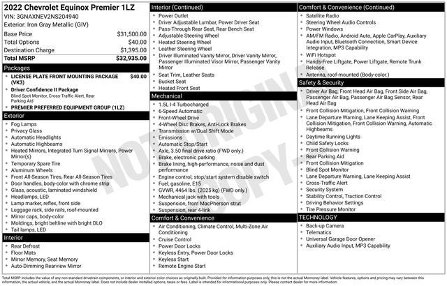 2022 Chevrolet Equinox Premier
