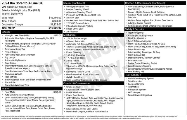 2024 Kia Sorento X-Line SX