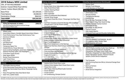 2018 Subaru WRX Limited