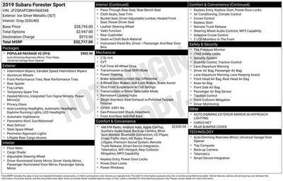 2019 Subaru Forester Sport