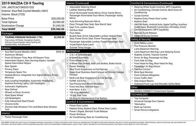 2019 Mazda Mazda CX-9 Touring