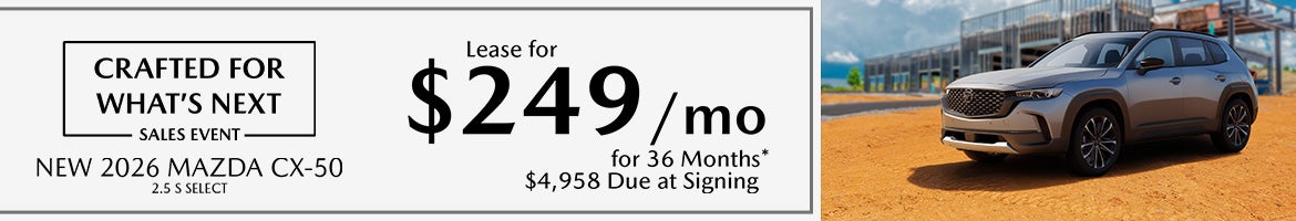Lease a 2026 Mazda CX-50 for $249/month – Spartanburg, SC