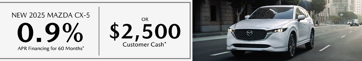 0.9% APR or $2,500 Customer Cash on 2026 Mazda CX-5 – Spartanburg, SC