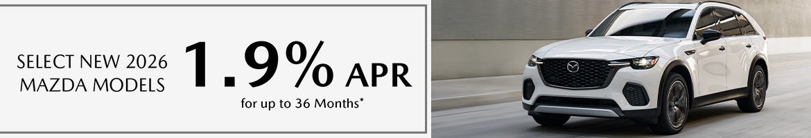 1.9% APR for 36 months on select 2026 Mazda SUVs – Spartanburg, SC