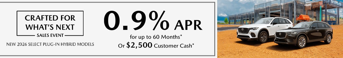 0.9% APR or $2,500 Customer Cash on Mazda Plug-In Hybrids – Spartanburg, SC
